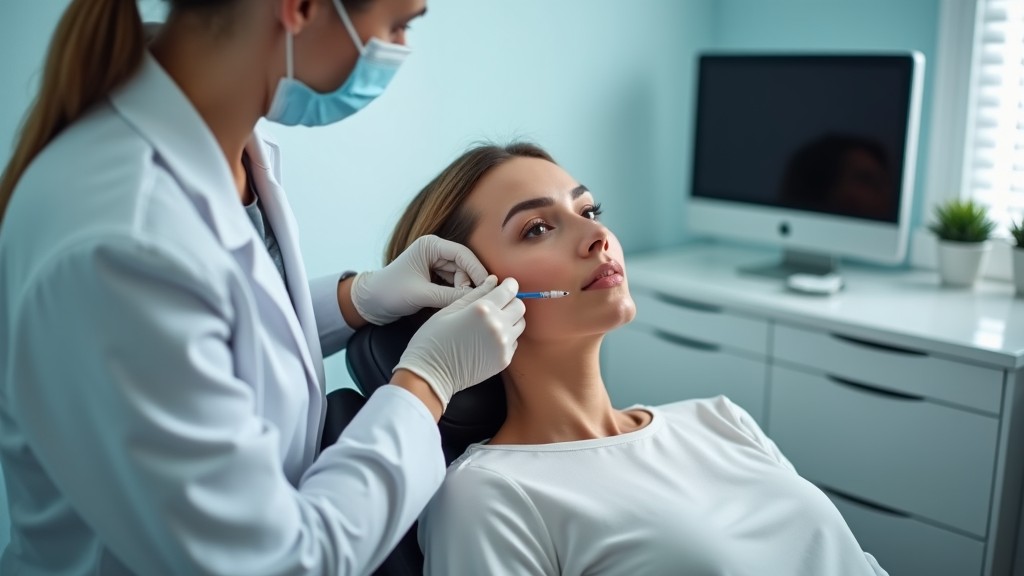 Procedimento de preenchimento com acido hialuronico para tratar o bigode chines