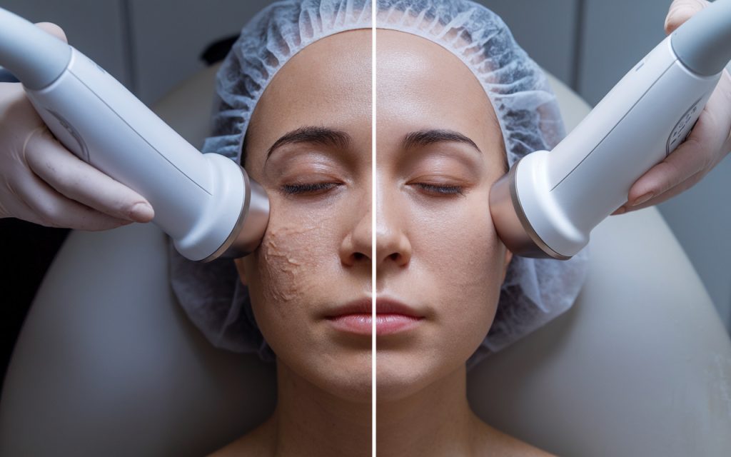 Procedimento de ultrassom microfocado para rejuvenescimento facial